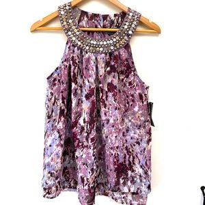 Covington NWT Women's Dressy Tank Top with Bead/Sequin Details, Size M